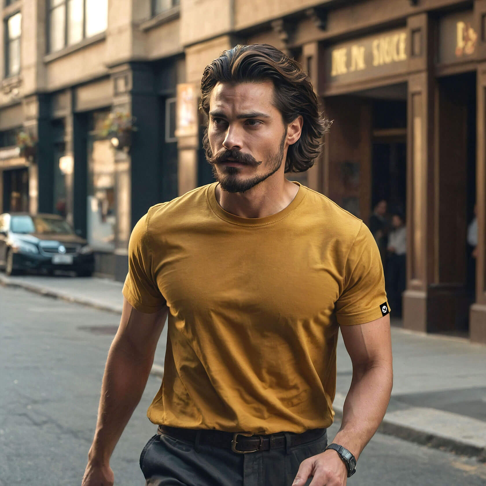 Classic Ease Solid T-shirt in Mustard