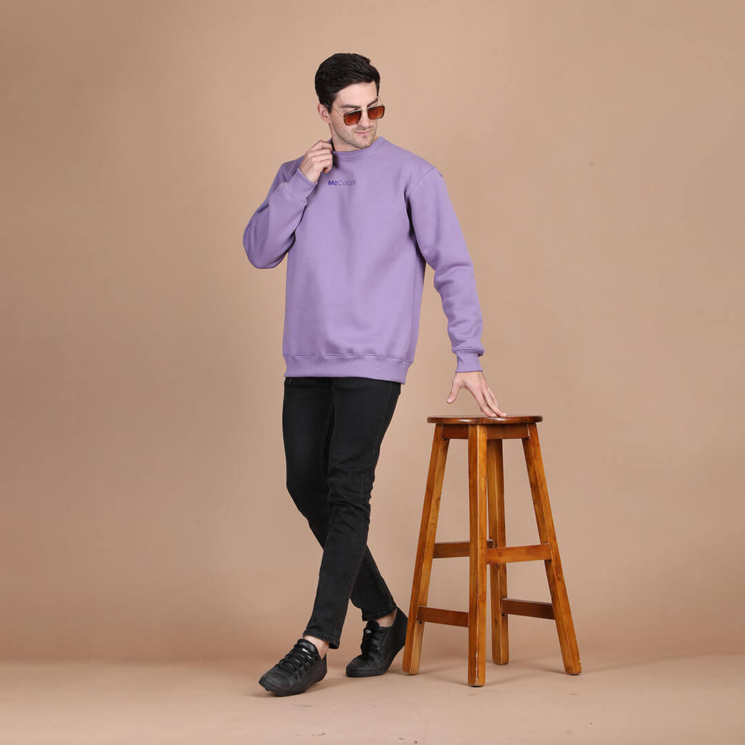 Men’s Dune Solid Sweatshirt in Lavender