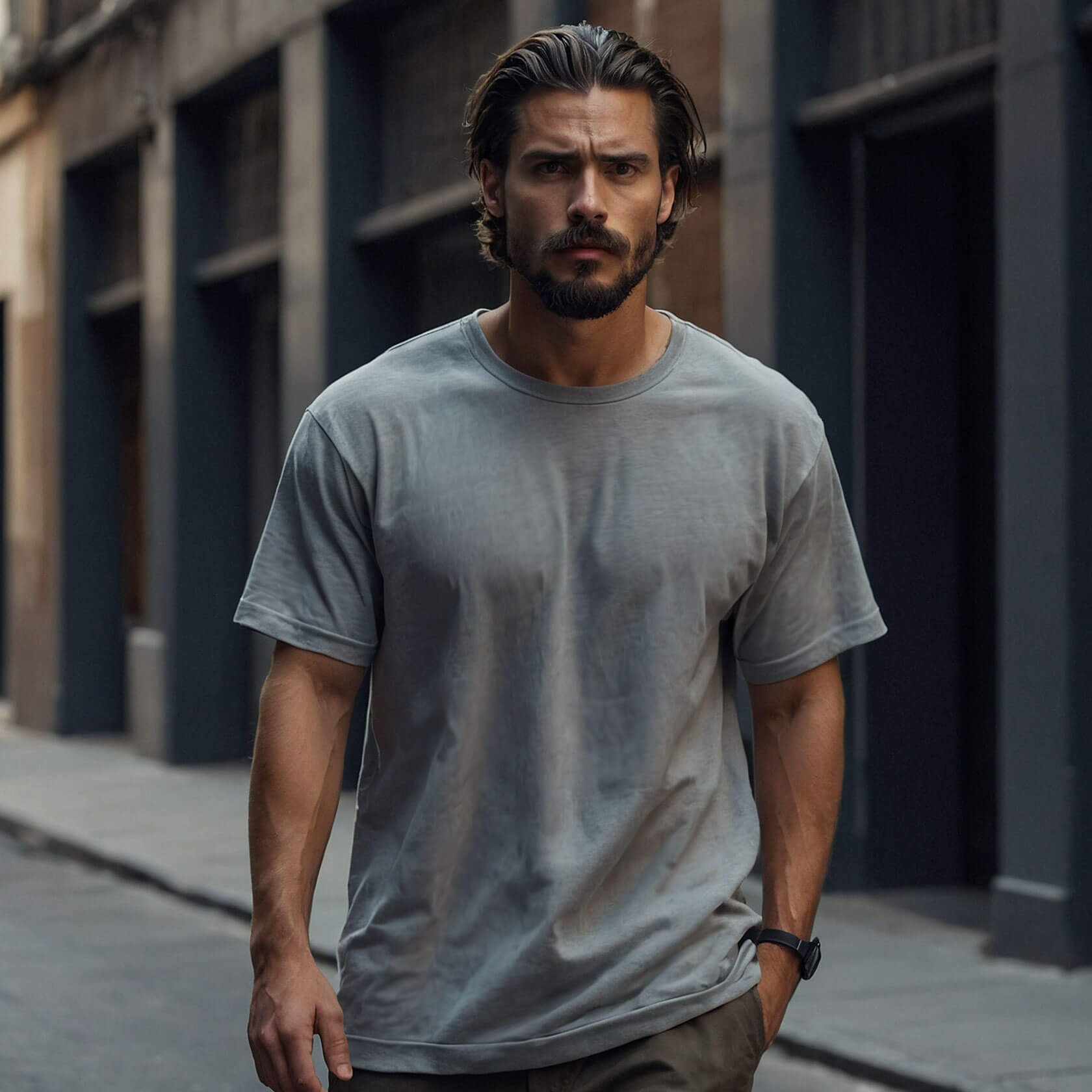 Men's Relaxed Fit T-shirt in Steel Grey