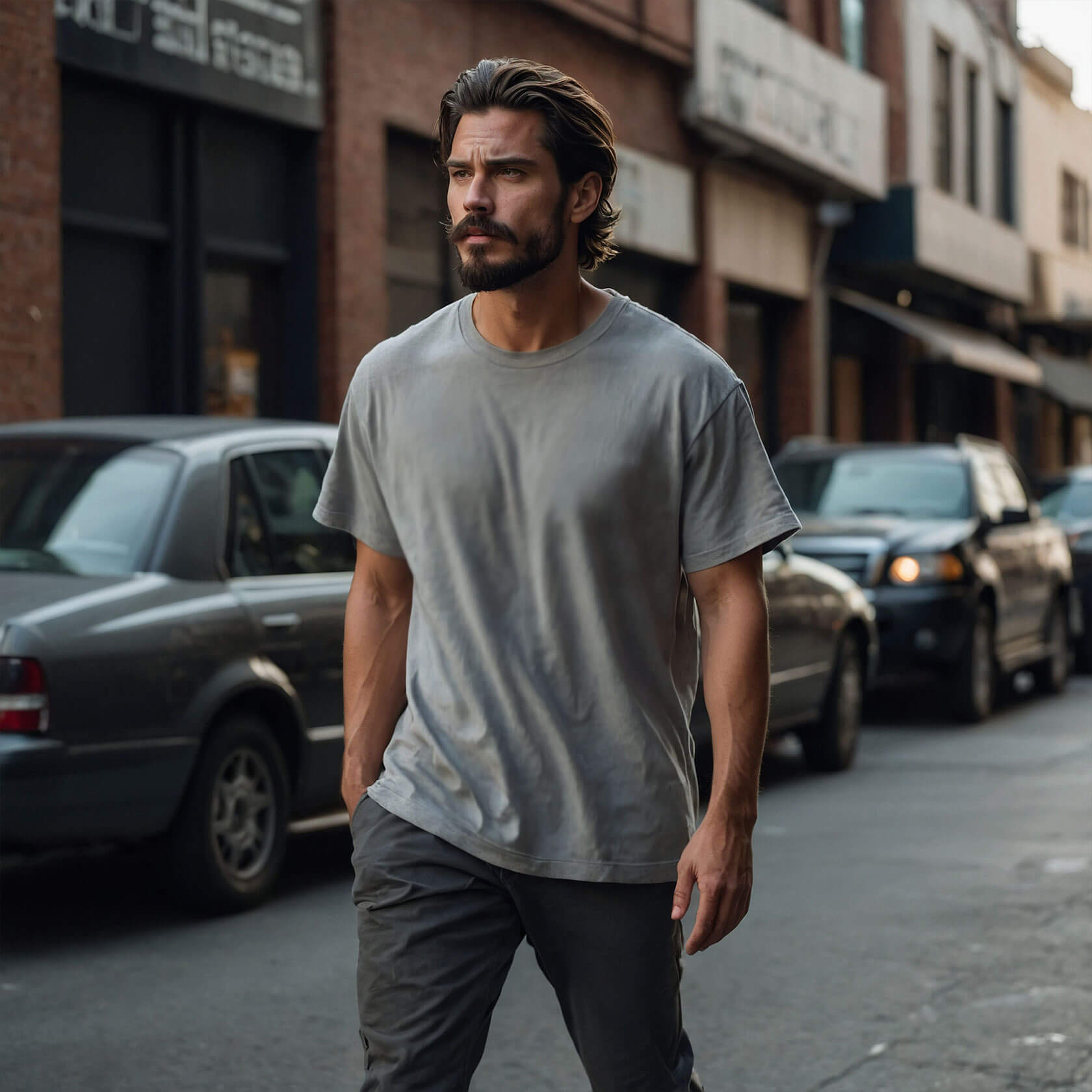 Men's Relaxed Fit T-shirt in Steel Grey