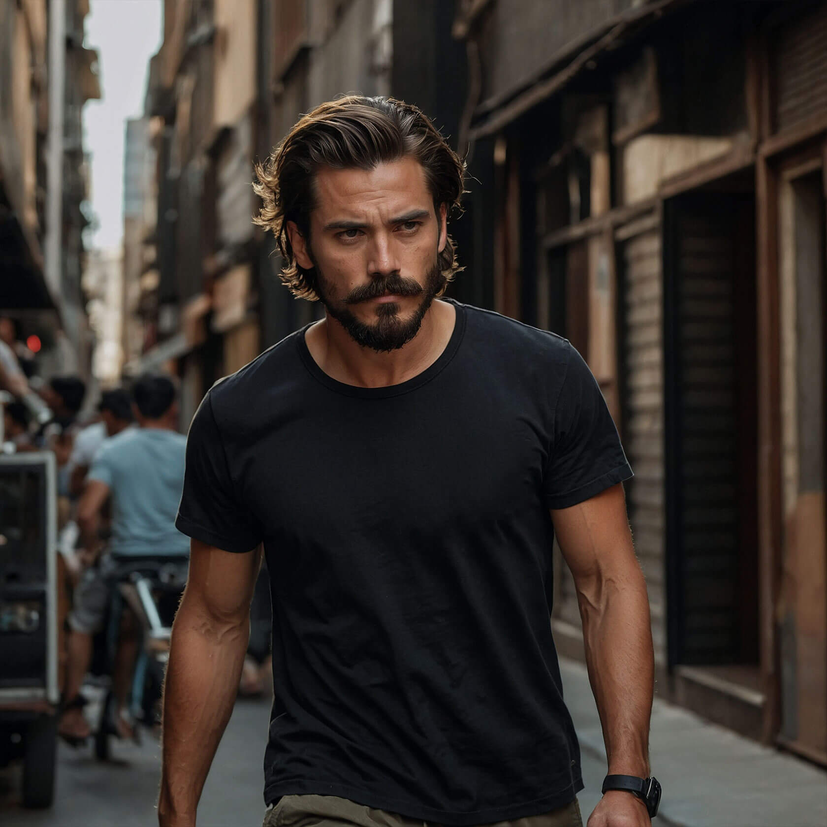 Men’s Classic Ease Solid Regular T-shirt in Raven
