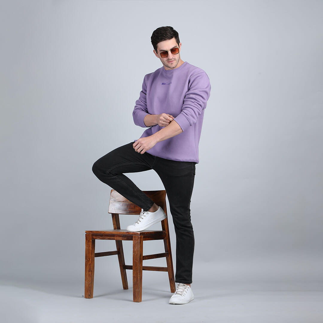 Men’s Dune Solid Sweatshirt in Lavender