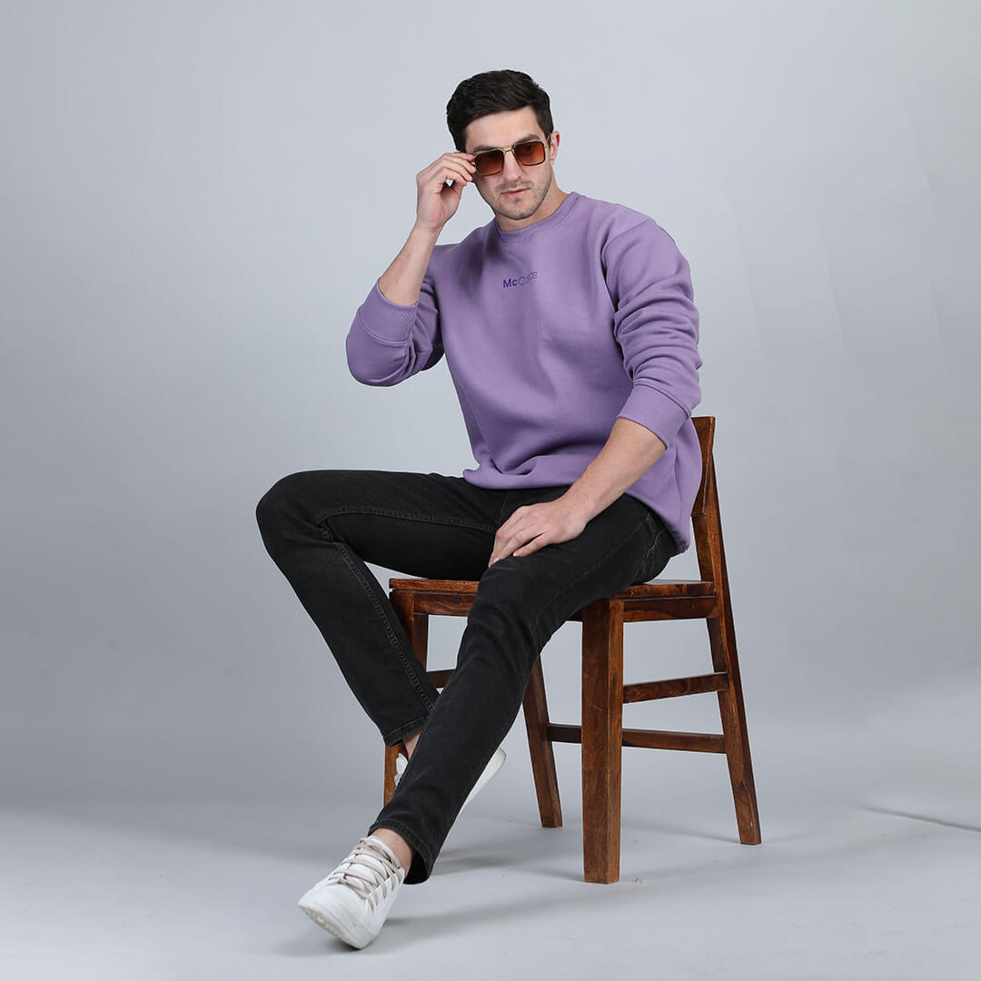Men’s Dune Solid Sweatshirt in Lavender