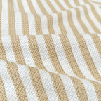 Textured Stripe Shirt in Beige with Cuban Collar