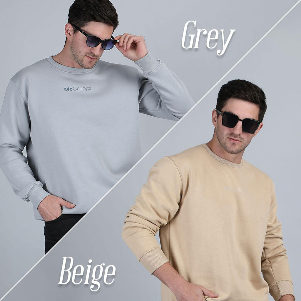 Grey & Beige Sweatshirt Combo