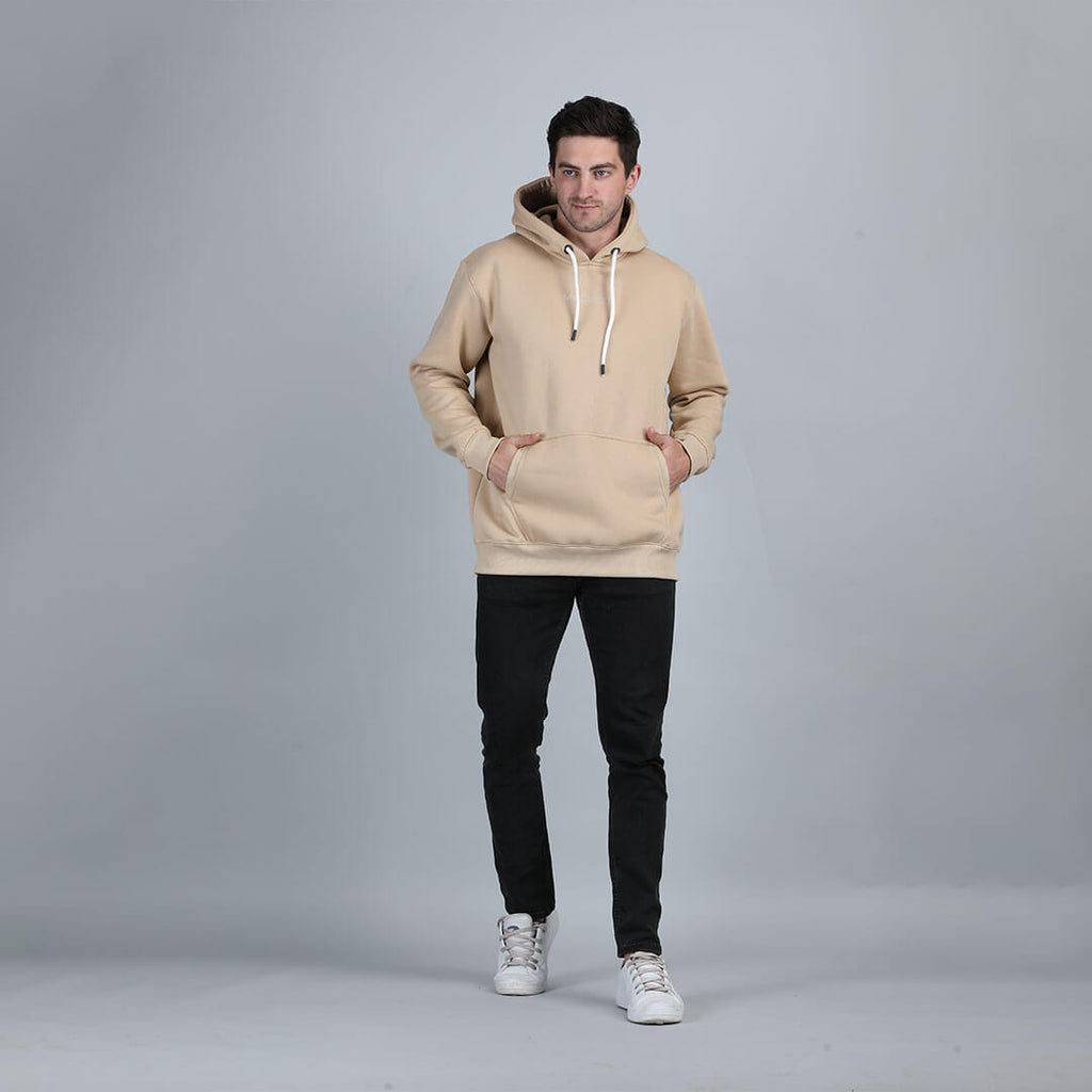 Rogue Solid Hoodie in Beige