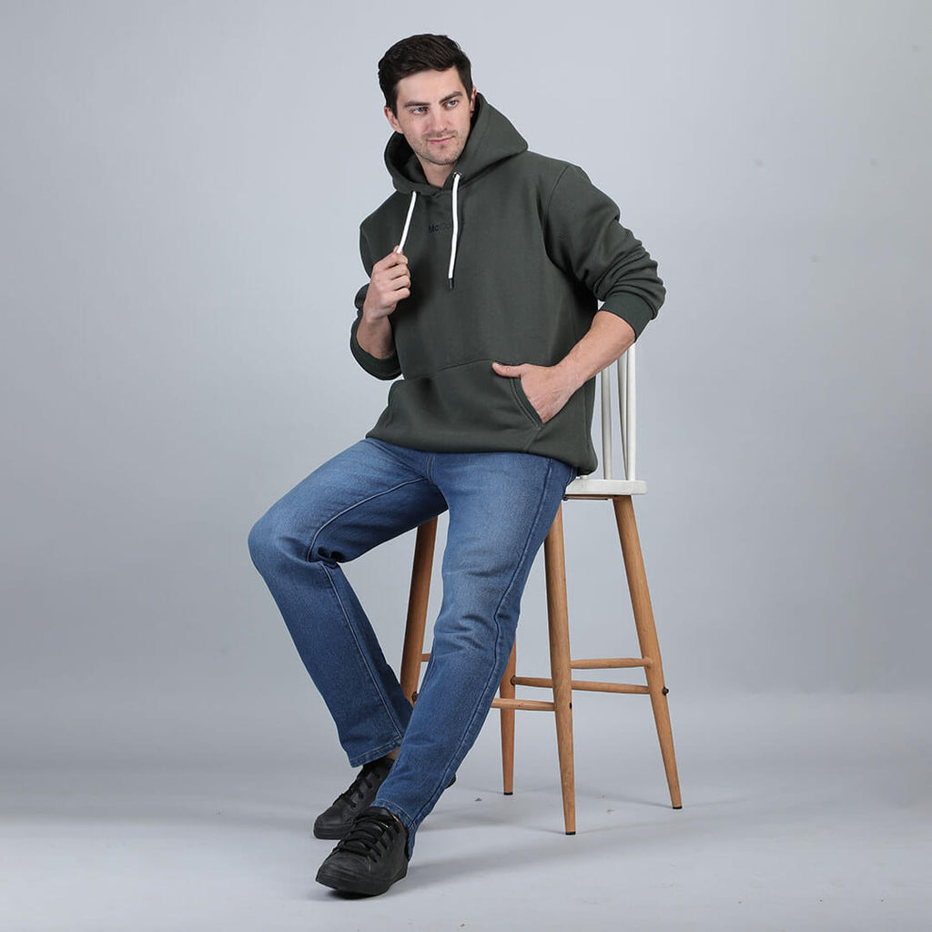 Rogue Solid Hoodie in Olive Green