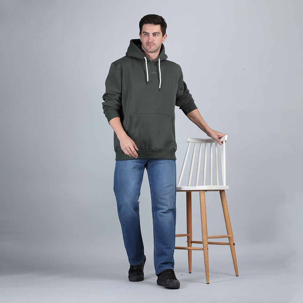 Rogue Solid Hoodie in Olive Green