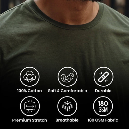 Classic Ease Solid T-shirt in Olive Green