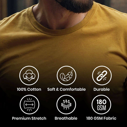 Classic Ease Solid T-shirt in Mustard