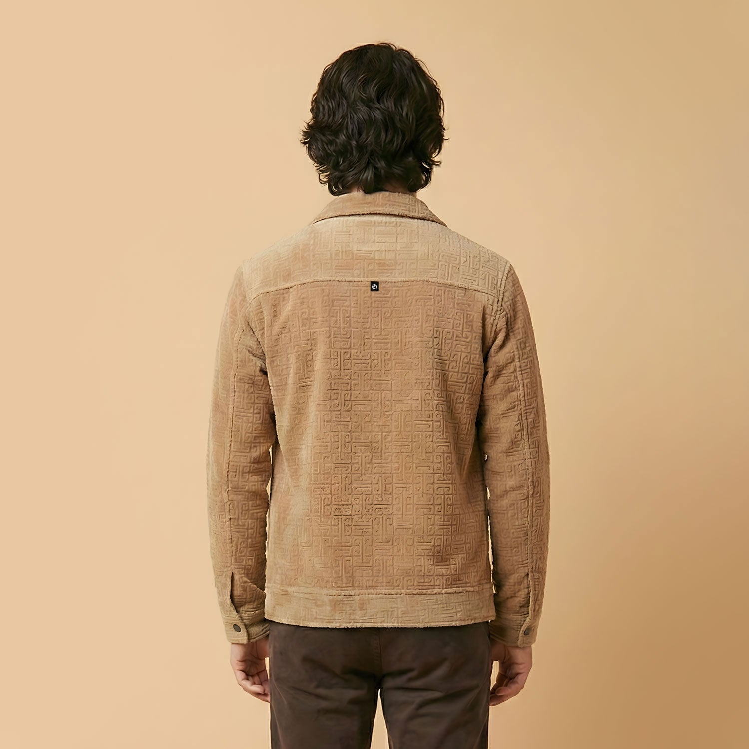 Monarch Textured Men’s Zip-Up Shacket – Camel