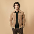 Monarch Textured Men’s Zip-Up Shacket – Camel