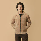 Monarch Textured Men’s Zip-Up Shacket – Camel
