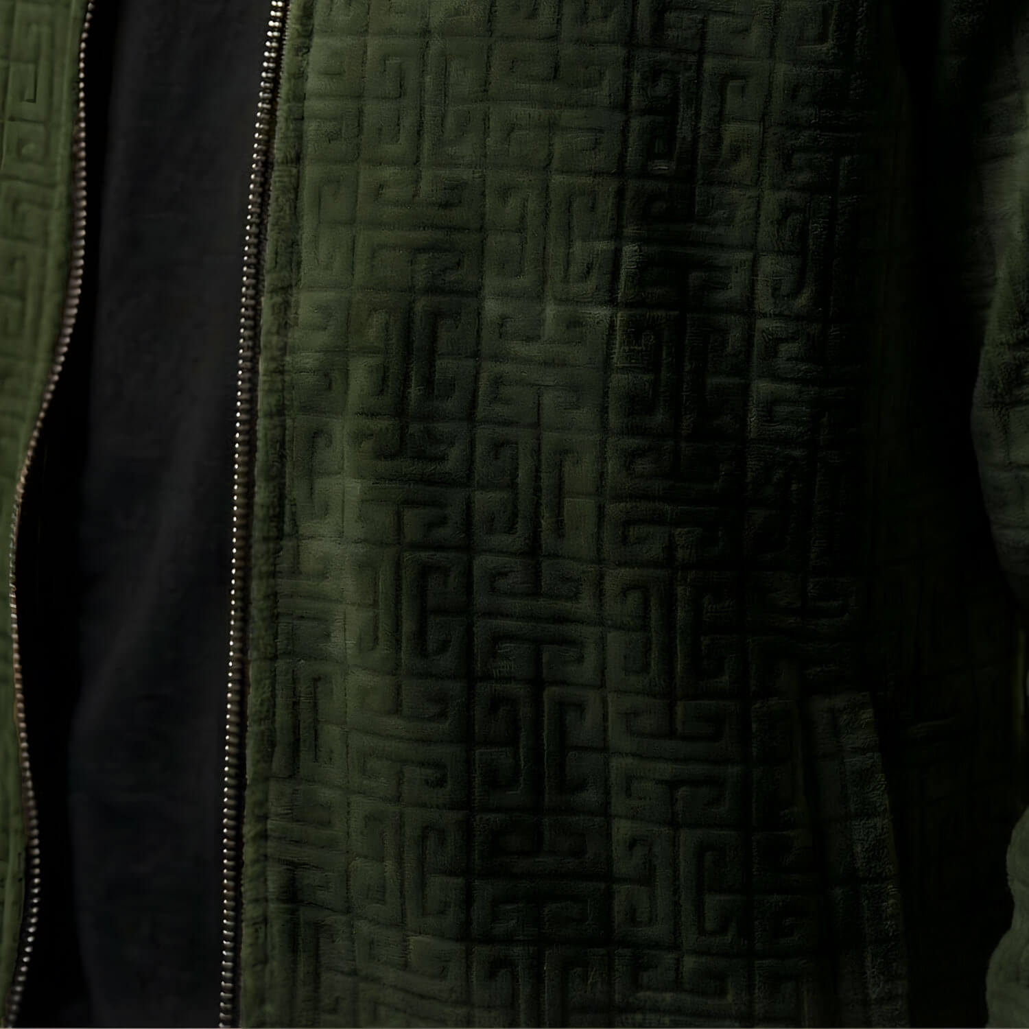 Monarch Textured Men’s Zip-Up Shacket – Olive Green