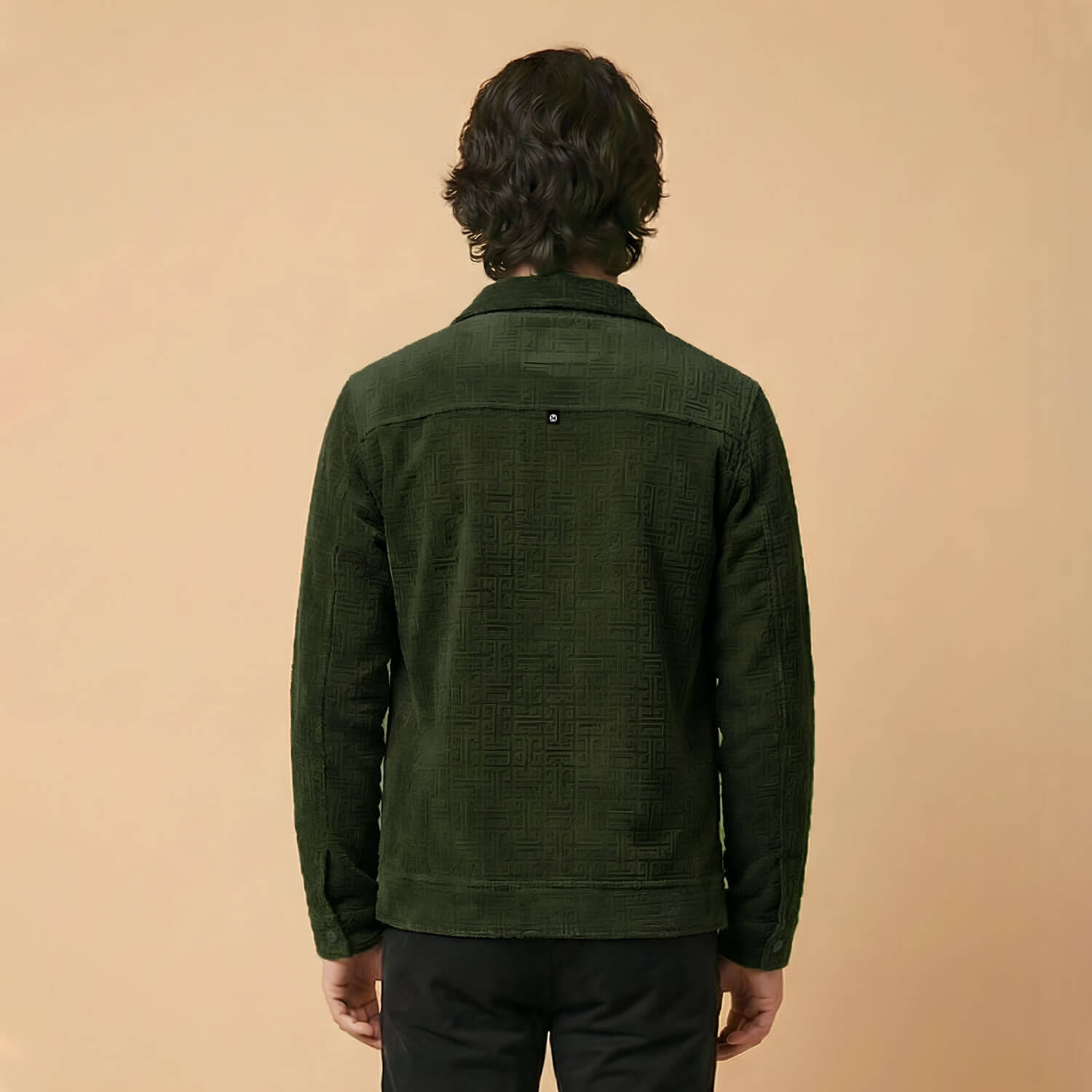 Monarch Textured Men’s Zip-Up Shacket – Olive Green