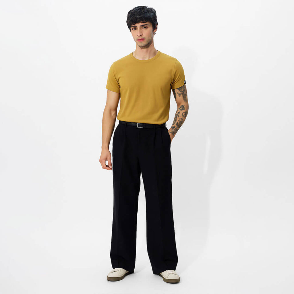 Classic Ease Solid T-shirt in Mustard