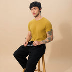 Classic Ease Solid T-shirt in Mustard
