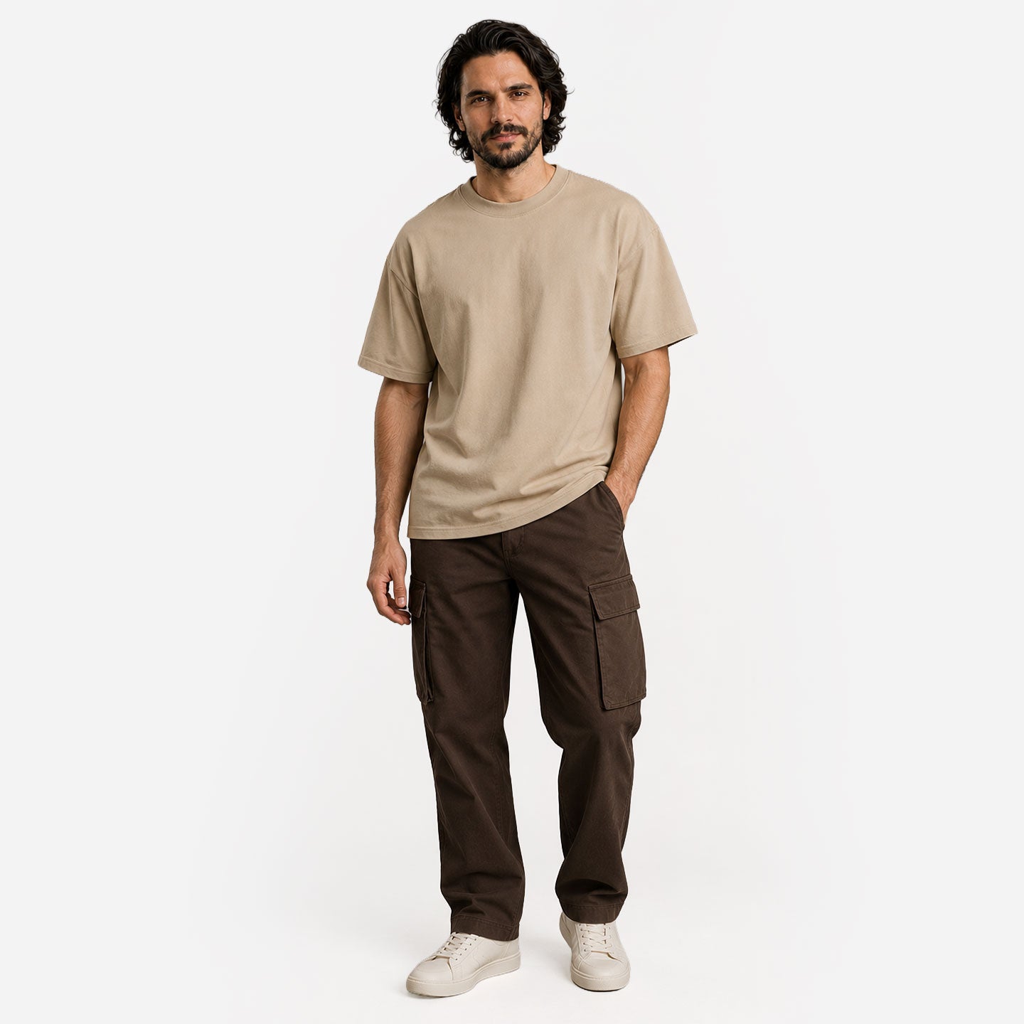 Oversized Fit T-shirt in Beige