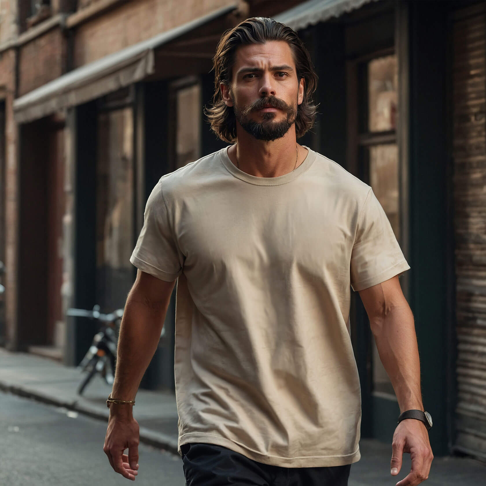 Men's Relaxed Fit T-shirt in Beige