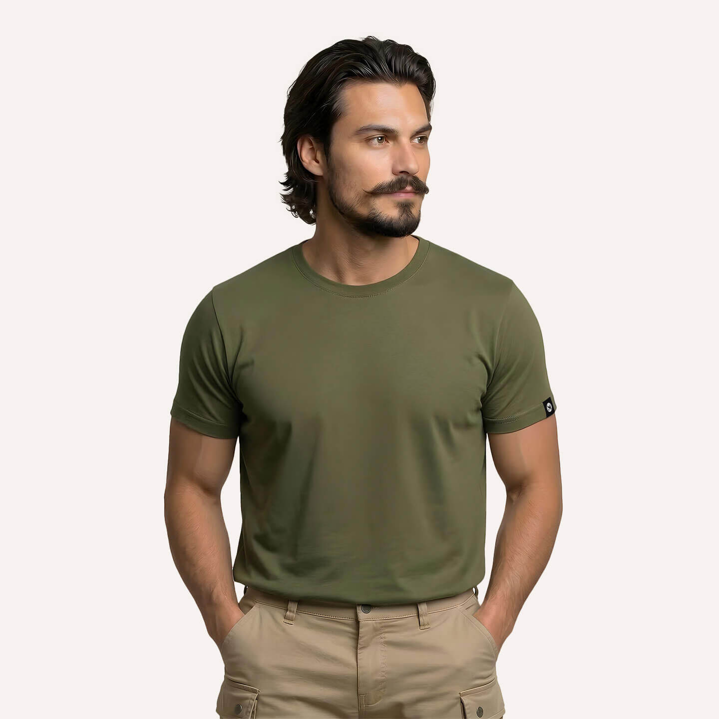 Classic Ease Solid T-shirt in Olive Green