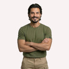 Classic Ease Solid T-shirt in Olive Green