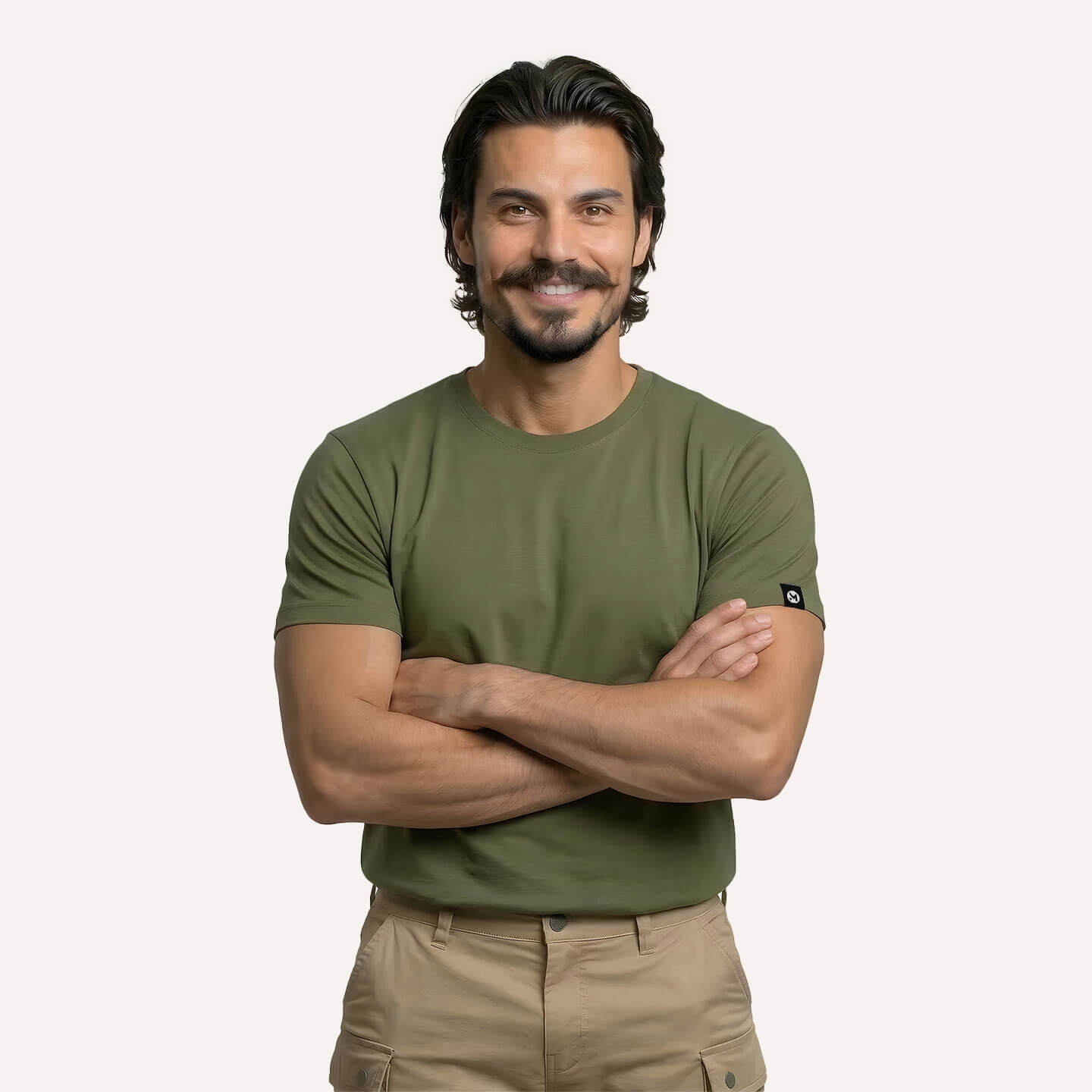 Classic Ease Solid T-shirt in Olive Green