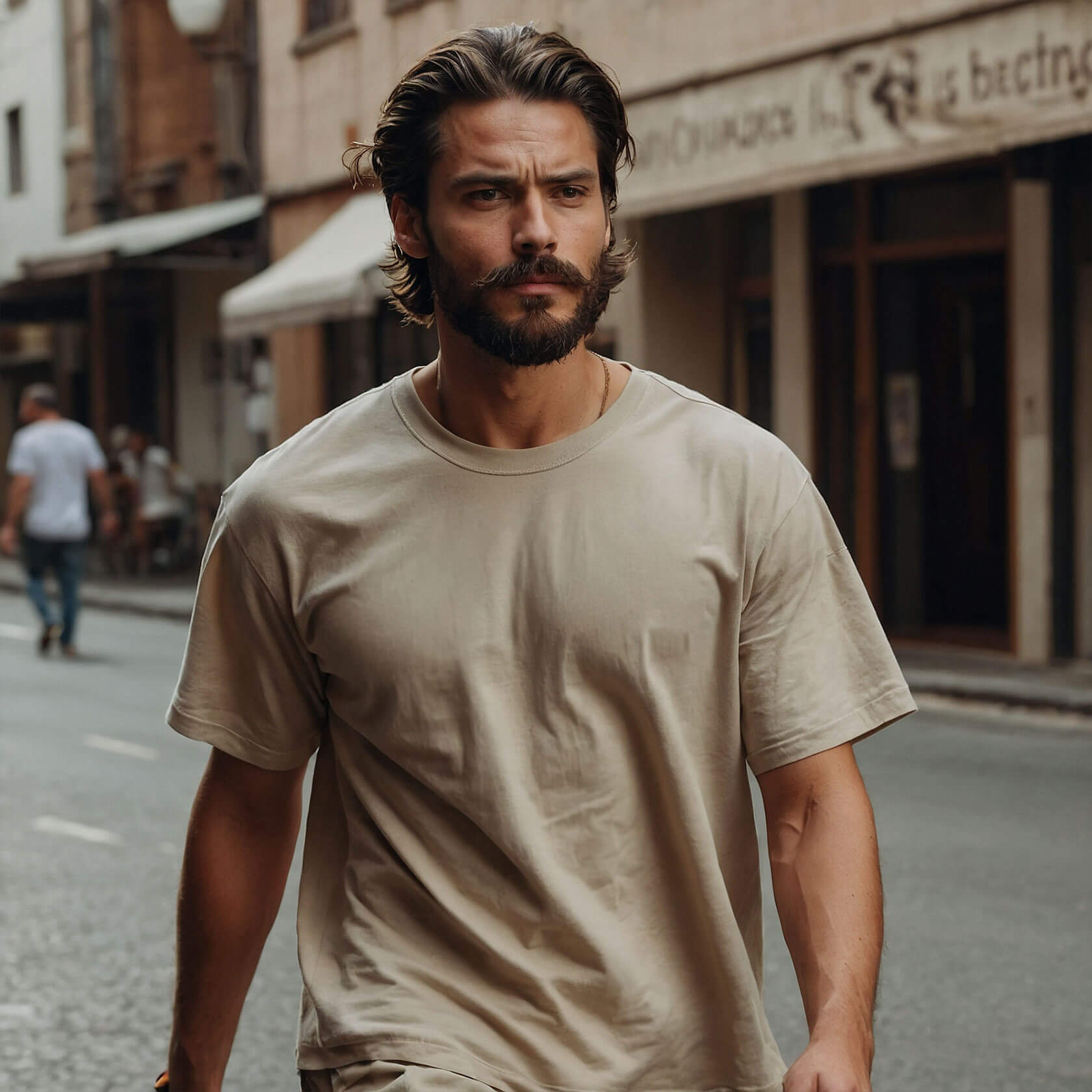 Men's Relaxed Fit T-shirt in Beige
