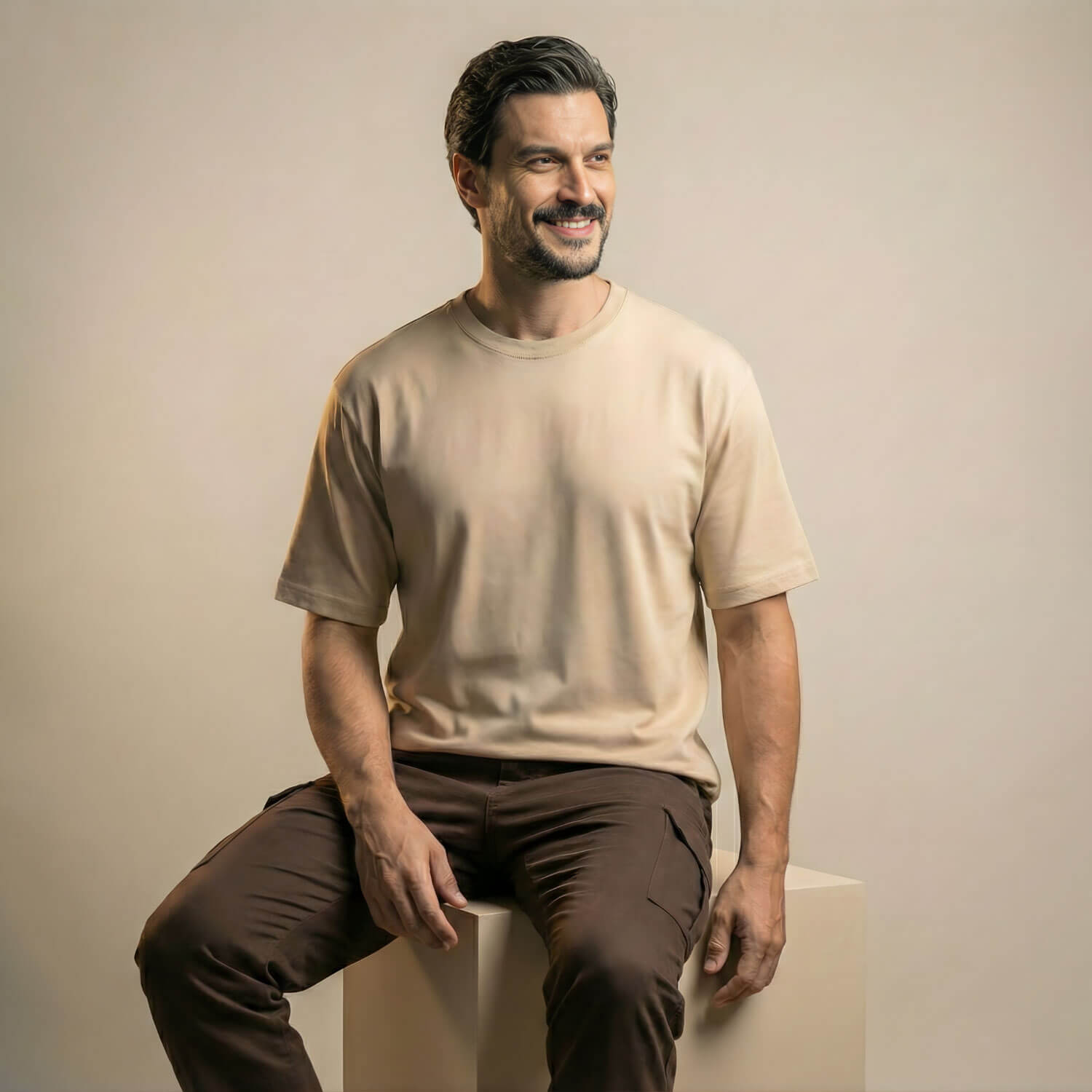 Relaxed Fit T-shirt in Beige