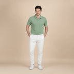 Snap Button Polo T-shirt in Pista Green