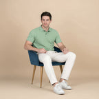 Snap Button Polo T-shirt in Pista Green
