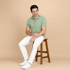 Snap Button Polo T-shirt in Pista Green