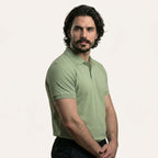 Snap Button Polo T-shirt in Pista Green
