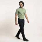Snap Button Polo T-shirt in Pista Green