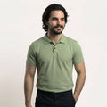 Snap Button Polo T-shirt in Pista Green