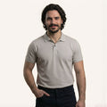 Snap Button Polo T-shirt in Steel Grey