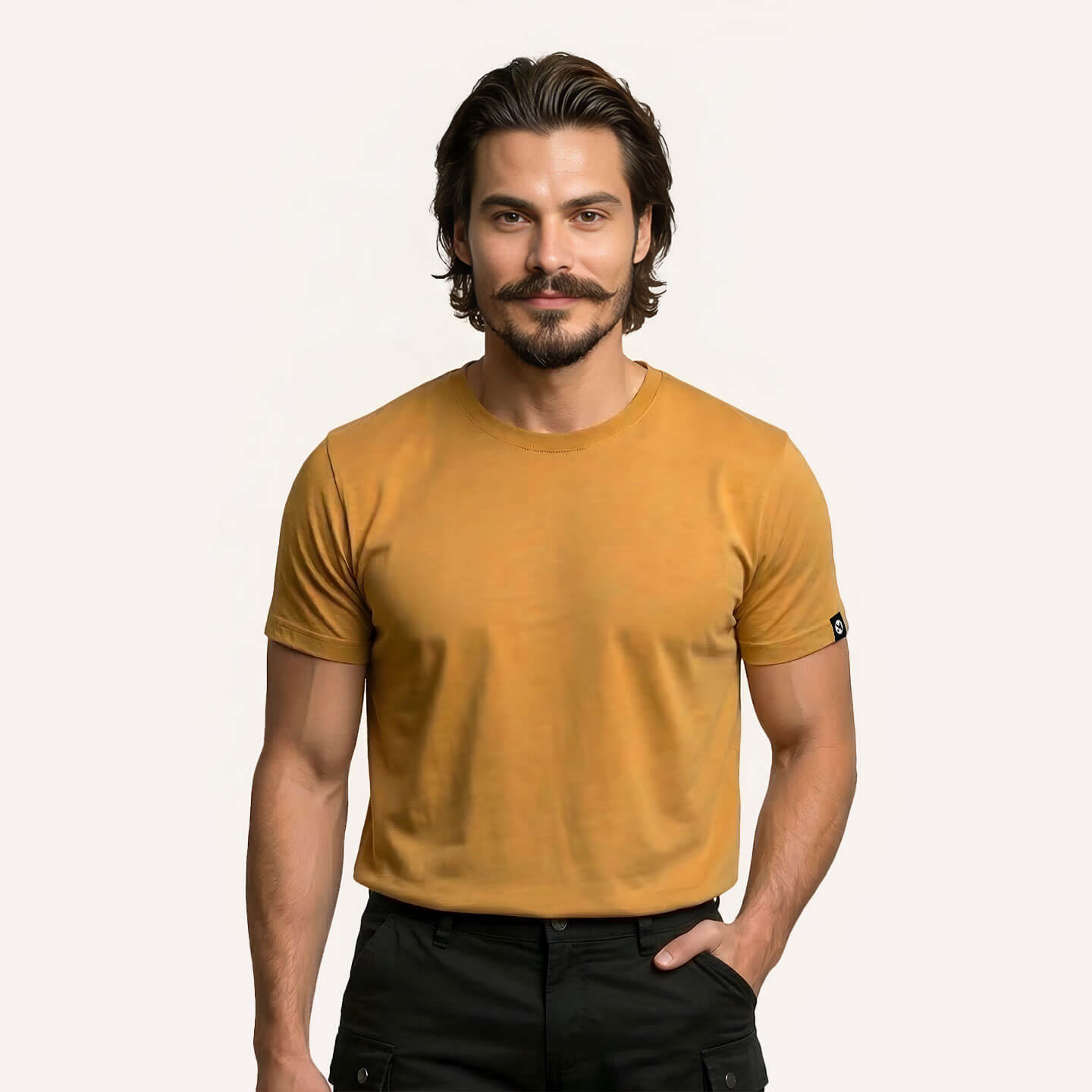 Classic Ease Solid T-shirt in Mustard