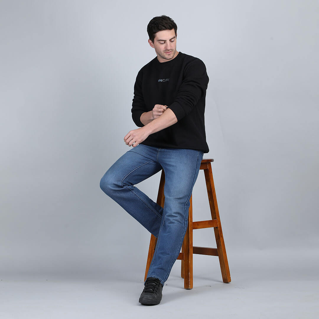 Men’s Dune Solid Sweatshirt in Ash Black
