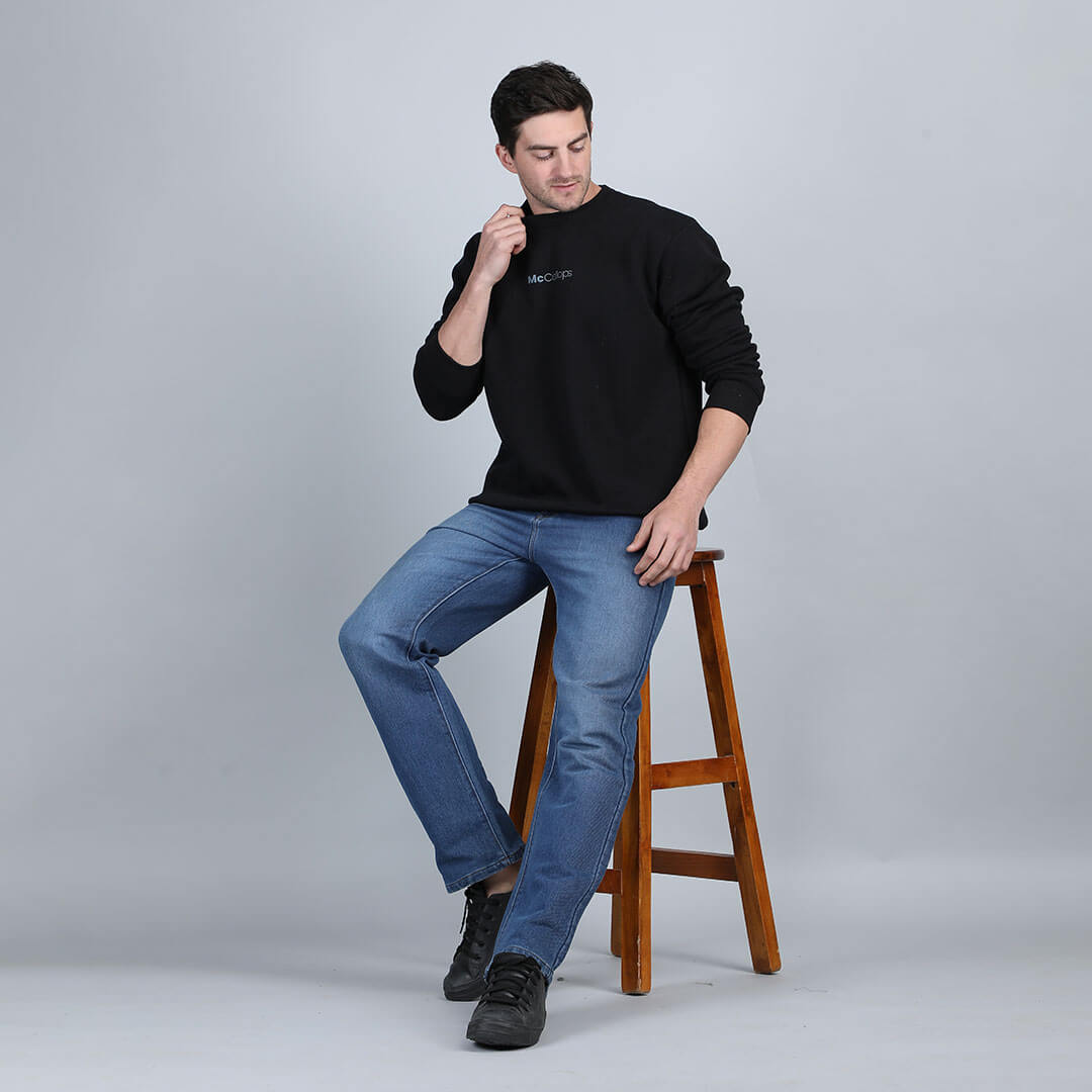 Men’s Dune Solid Sweatshirt in Ash Black