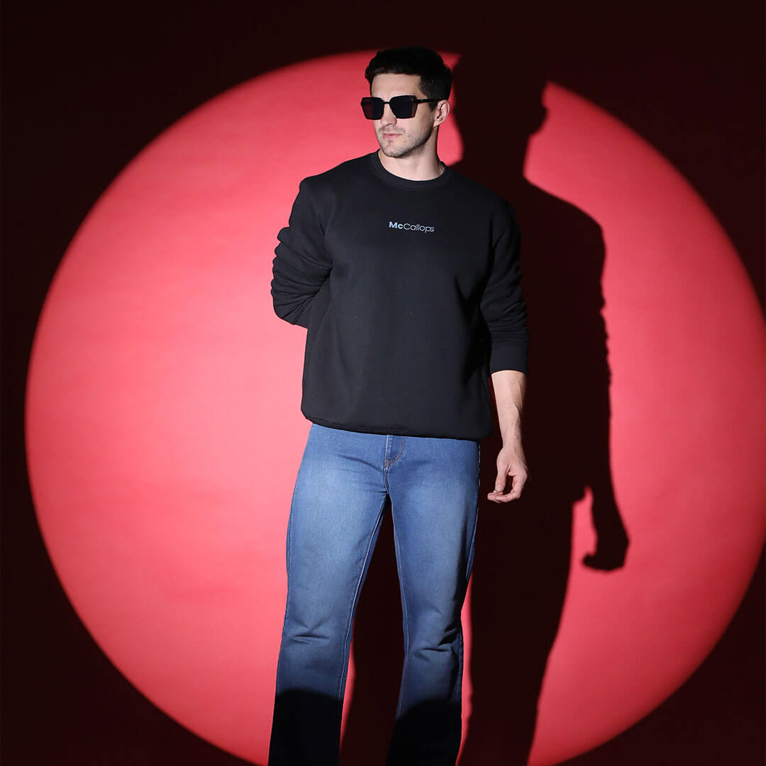 Men’s Dune Solid Sweatshirt in Ash Black