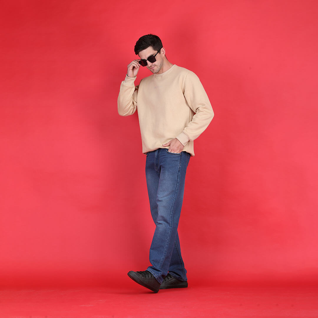 Men’s Dune Solid Sweatshirt in Beige
