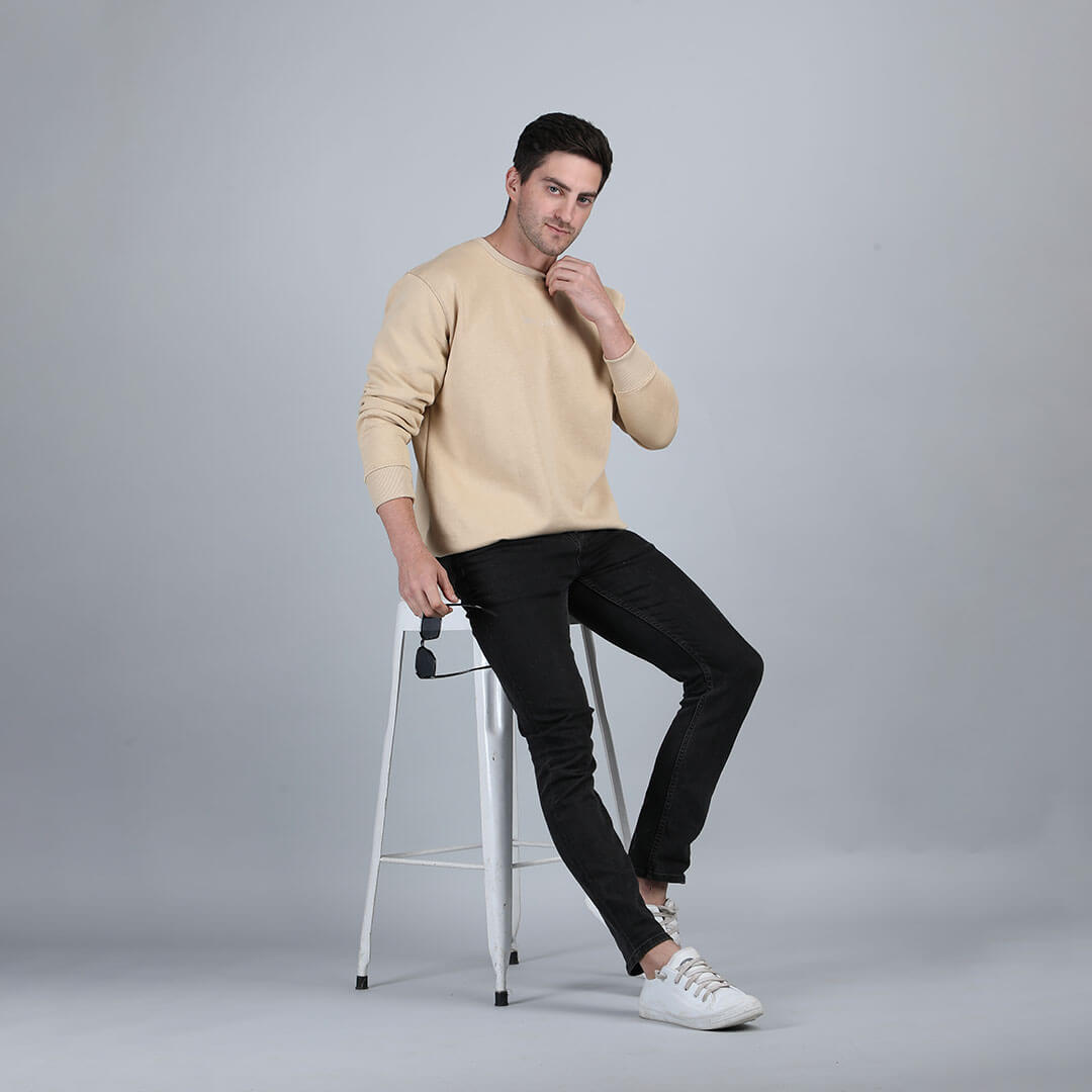 Men’s Dune Solid Sweatshirt in Beige
