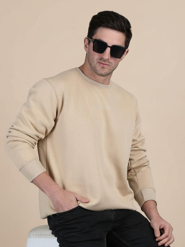 Dune Solid Sweatshirt in Beige