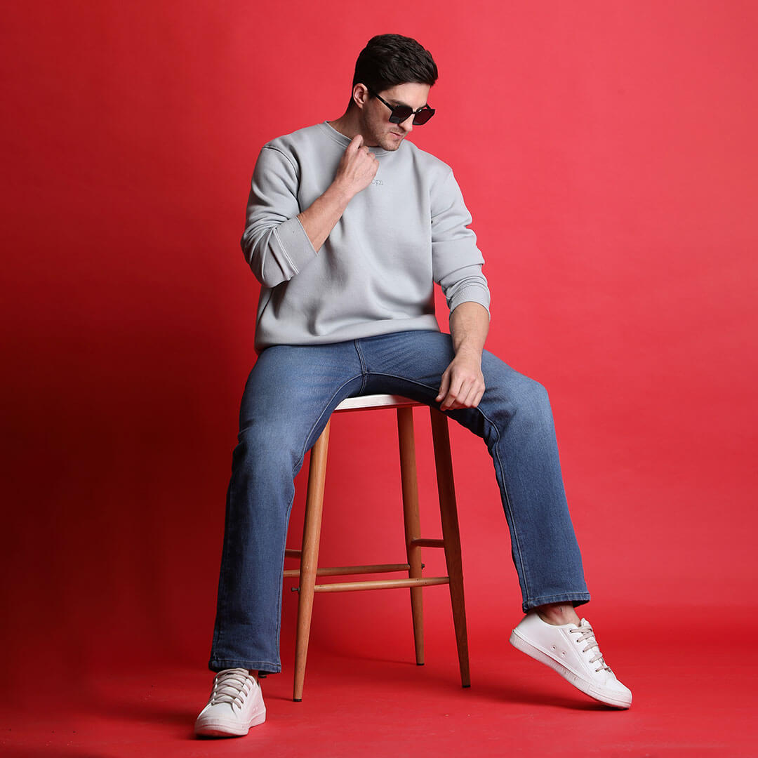 Men’s Dune Solid Sweatshirt in Steel Grey