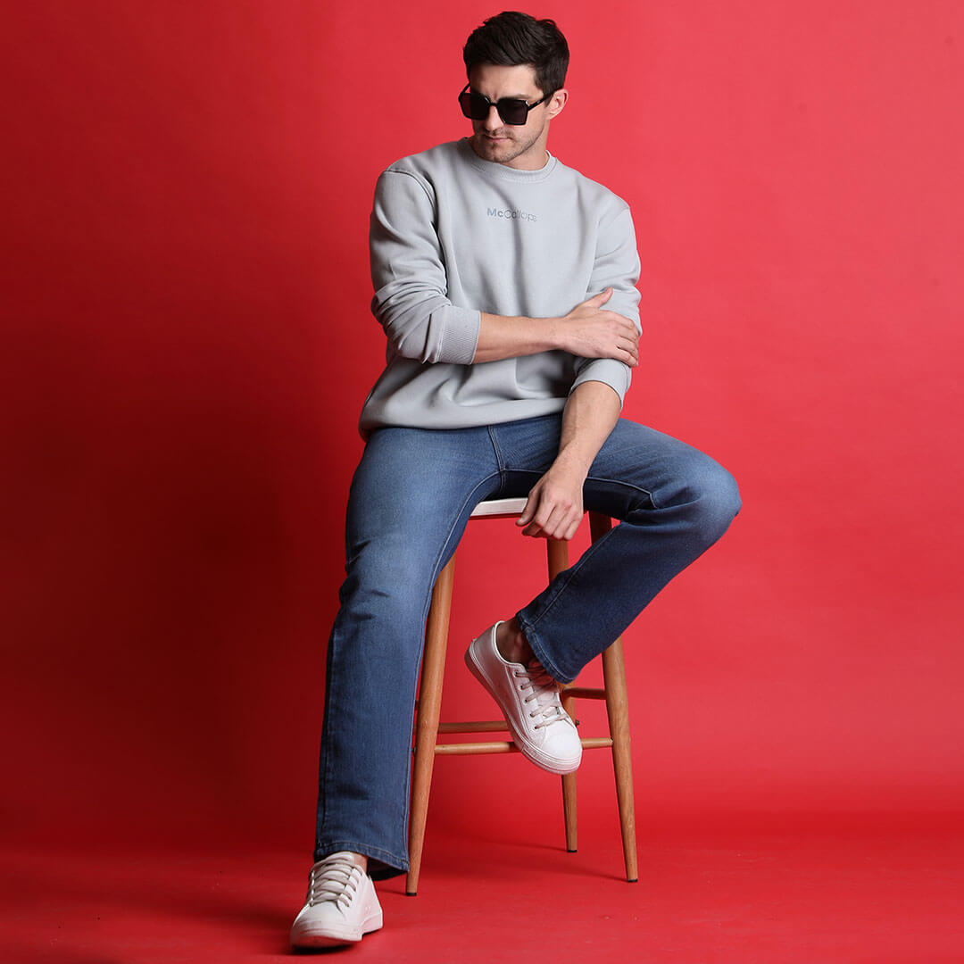 Men’s Dune Solid Sweatshirt in Steel Grey