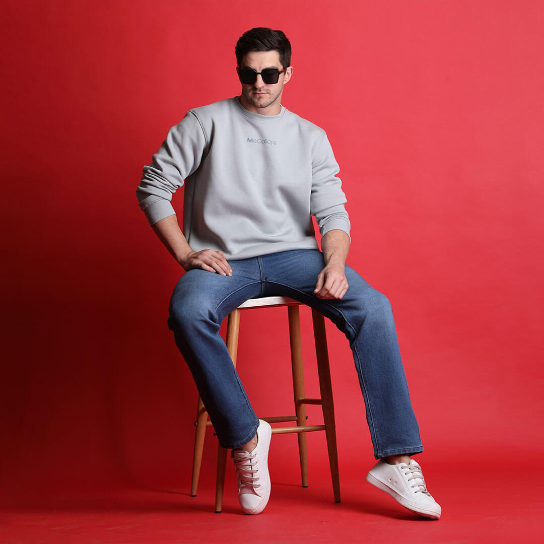 Men’s Dune Solid Sweatshirt in Steel Grey