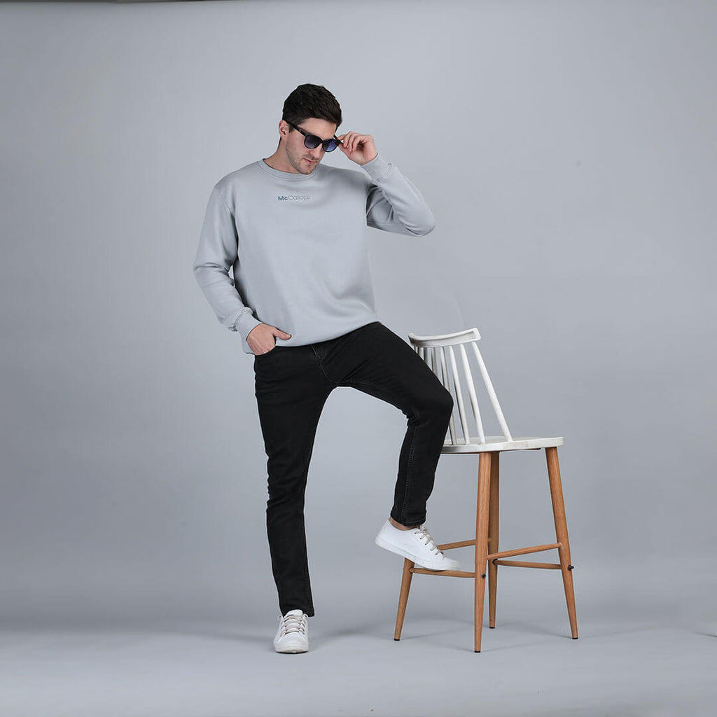 Men’s Dune Solid Sweatshirt in Steel Grey