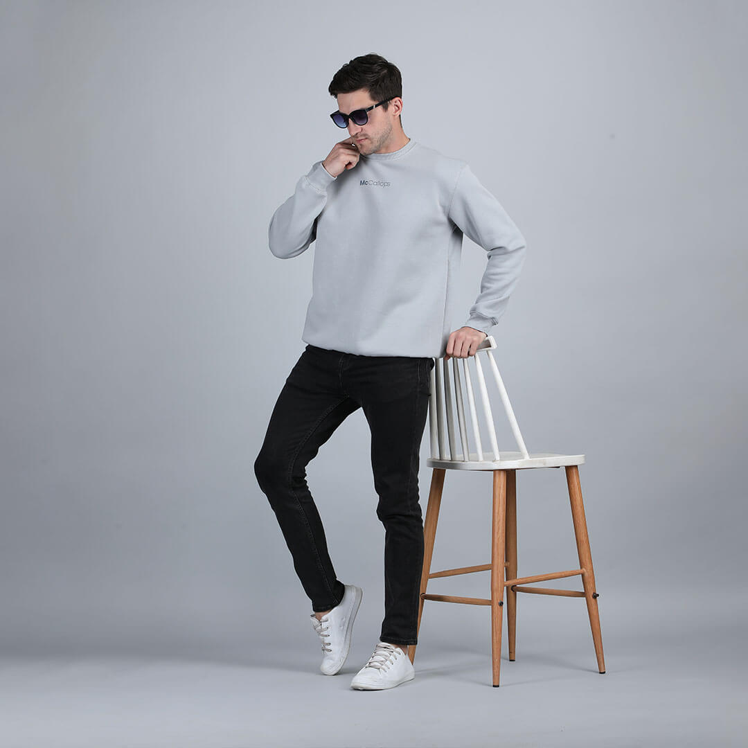 Men’s Dune Solid Sweatshirt in Steel Grey
