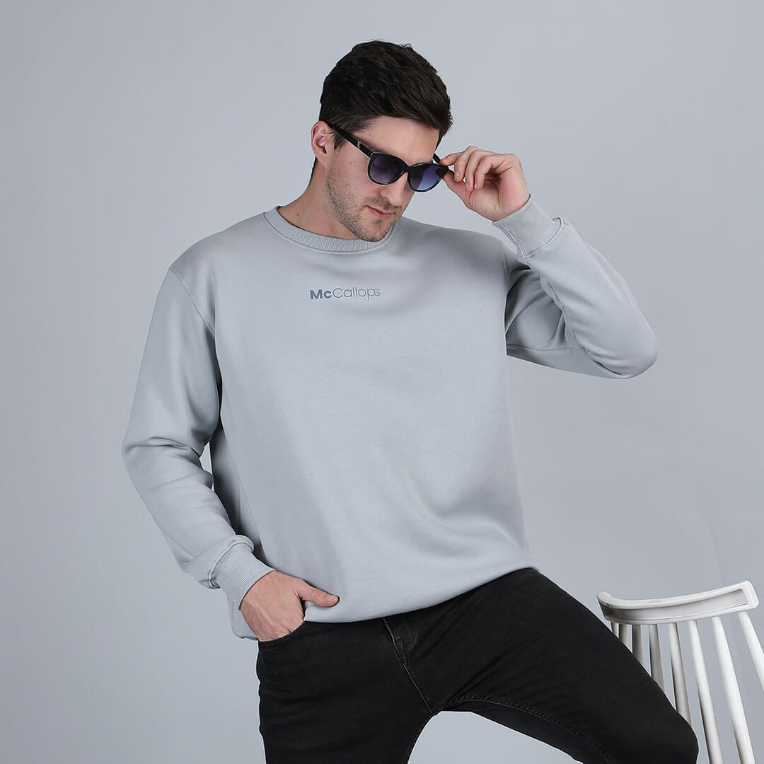 Men’s Dune Solid Sweatshirt in Steel Grey
