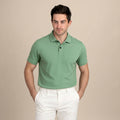Snap Button Polo T-shirt in Pista Green