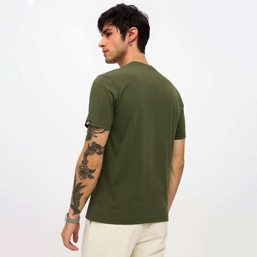 Classic Ease Solid T-shirt in Olive Green